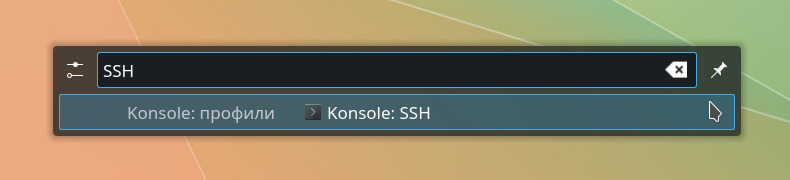 KRunner, введено SSH