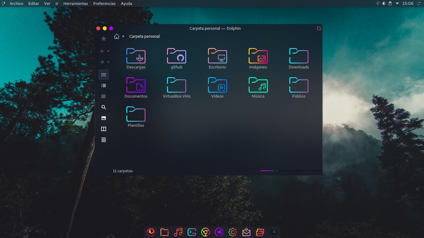 Снимок темы Sweet KDE